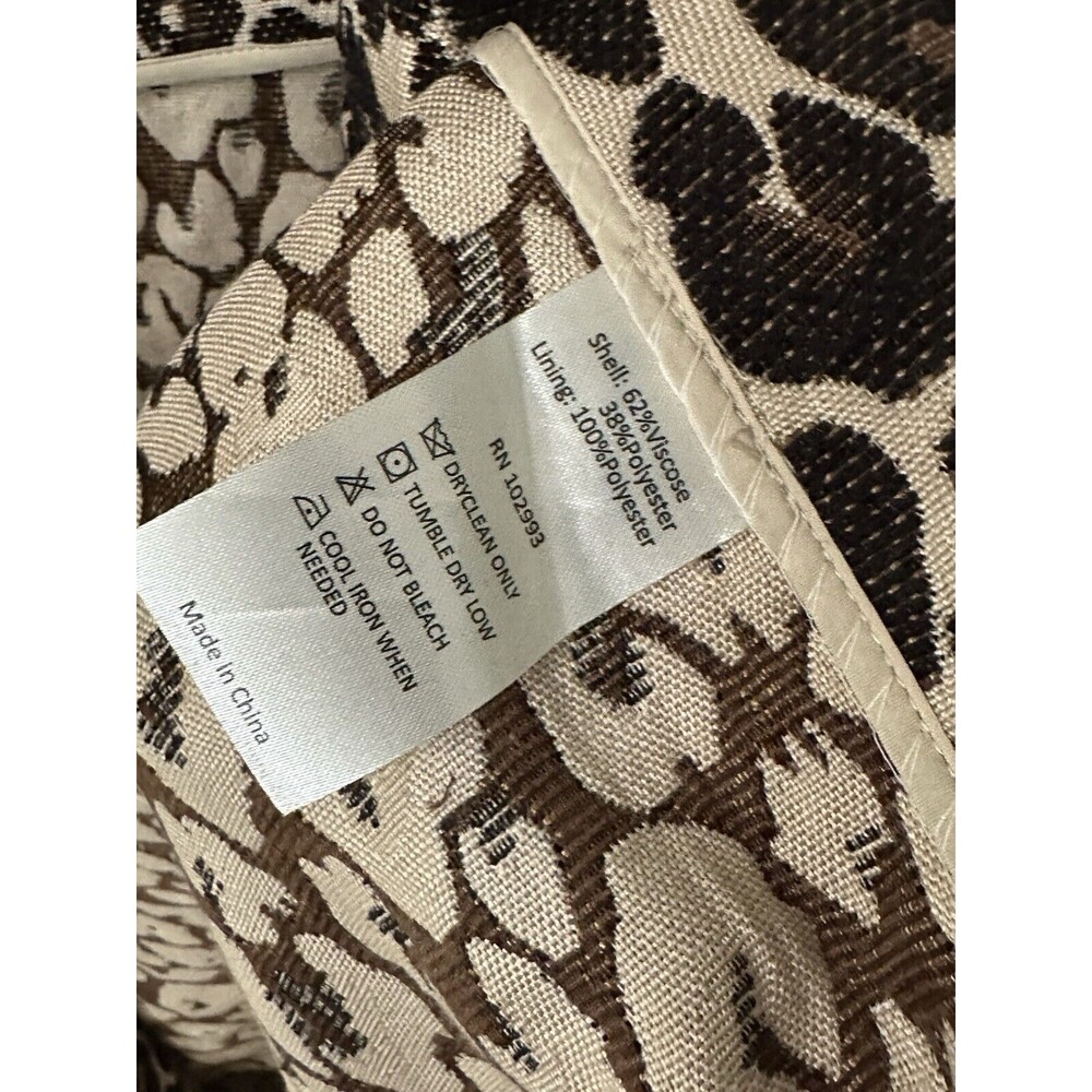 NWOT Victor Alfaro Womens Size XS Leopard Jacquard Long Coat Oversized Fit - Picture 12 of 12